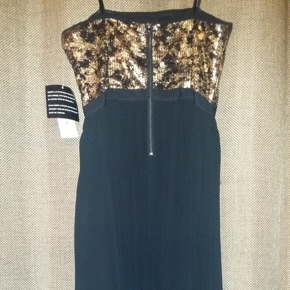 NW Black & Gold Wild Raisin Sequin Strapless High-low Cocktail Dress Sz 6 NWT - Picture 6 of 13